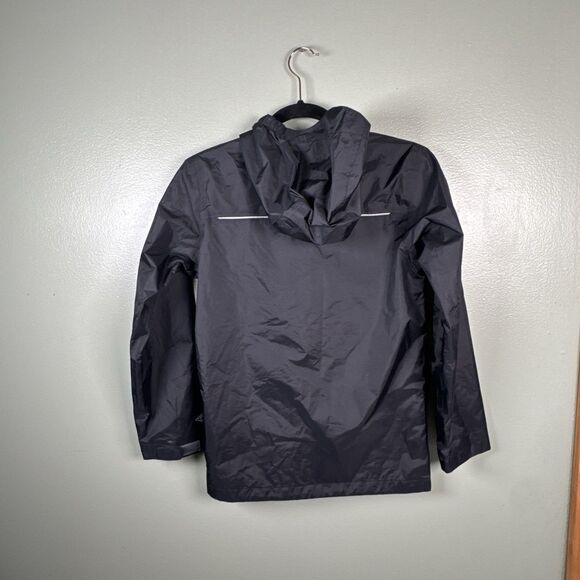 Columbia Youth M Black Omni Tech Jacket Hood Full Zip Lined Pockets Windbreaker - Picture 2 of 12
